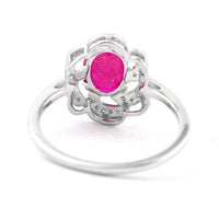 1.09 Ct Oval Mixed Cut Natural Ruby 950 Platinum Ring