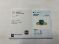 1.88 Ct Octagon Step Cut Natural Emerald 14K Gold Ring