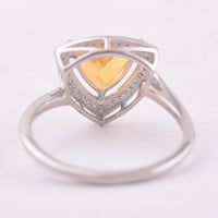 1.09 Ct Triangle Mixed Cut Natural Fire Opal 950 Platinum Ring