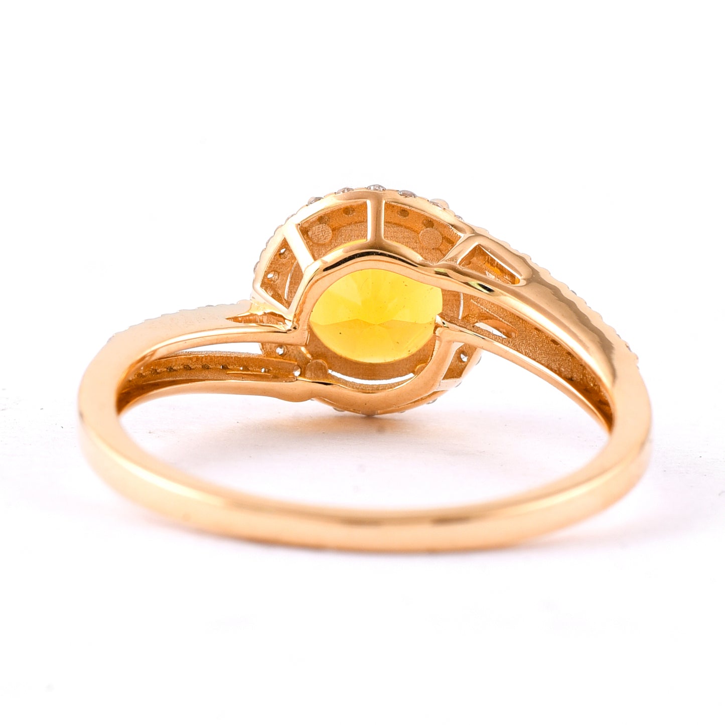 1.11 Ct Round Mixed Cut Natural Fire Opal 14K Gold Ring
