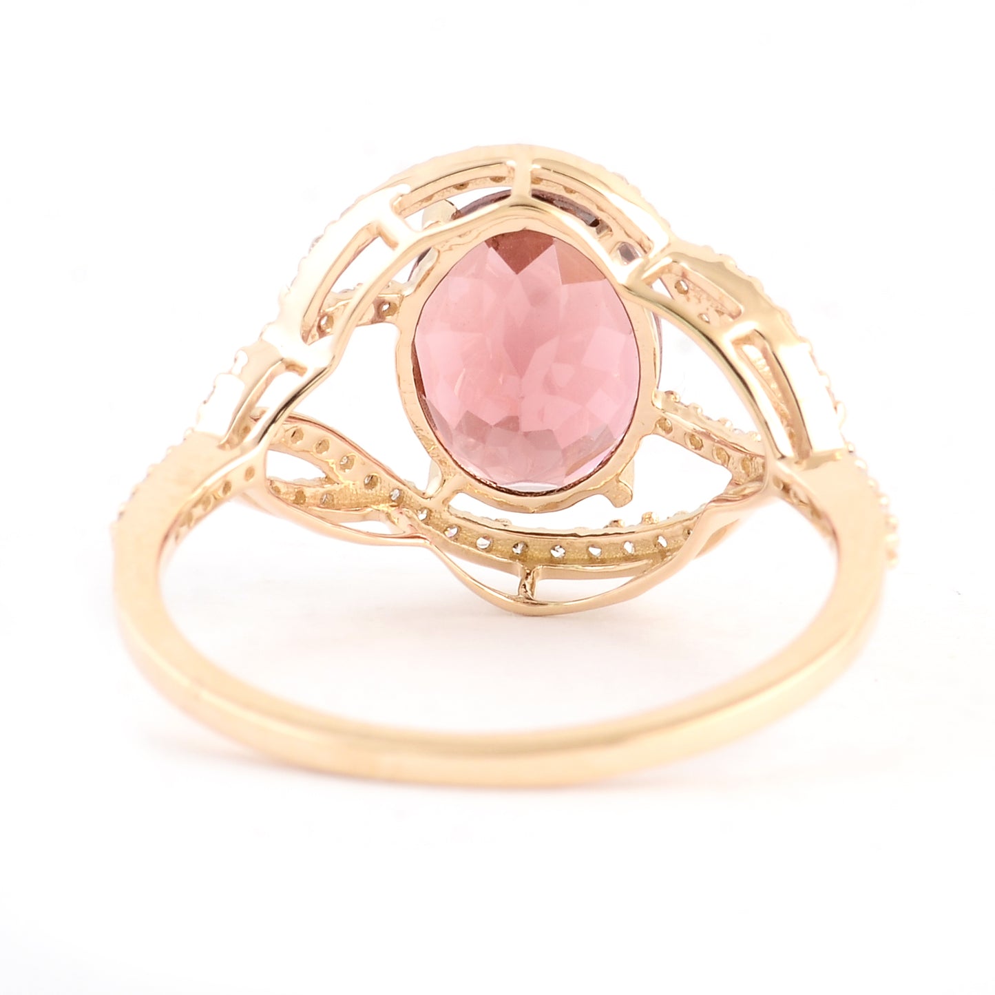 2.04 Ct Oval Mixed Cut Natural Tourmaline 14K Gold Ring