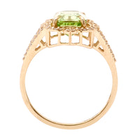 2.66 Ct Octagon Natural Eridot 14K Gold Ring
