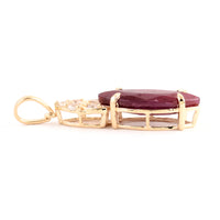 3.63 Ct Marquise Ruby 14K Gold Pendant
