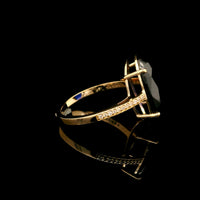 6.87 Ct Oval Lab Grown Sapphire 14K Gold Ring