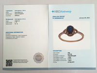 1.55 Ct Oval Mixed Cut Natural Sapphire 14K Gold Ring