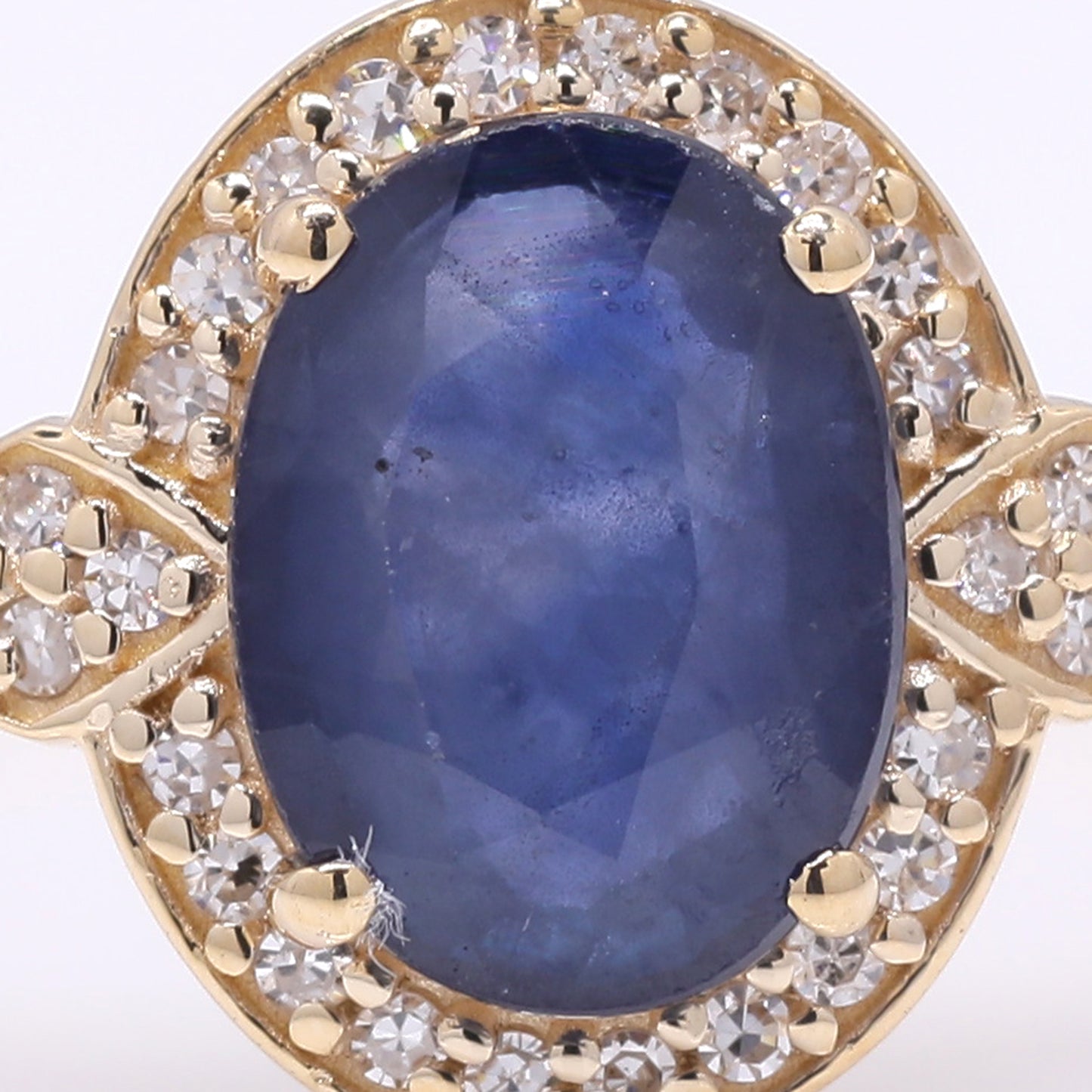 1.75 Ct Oval Mixed Cut Natural Sapphire 14K Gold Ring