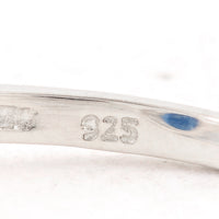 1.62 Ct Oval Created Glass Sapphire 925 Sterling Silver Ring