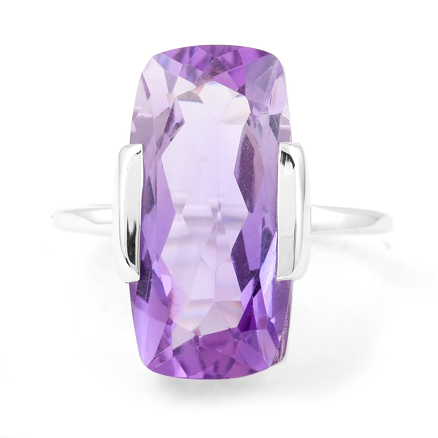 9.88 Ct Cushion Amethyst 925 Sterling Silver Ring