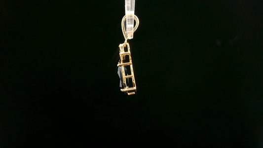 2.07 Ct Oval Mixed Cut Natural Corundum Sapphire 14K Gold Pendant