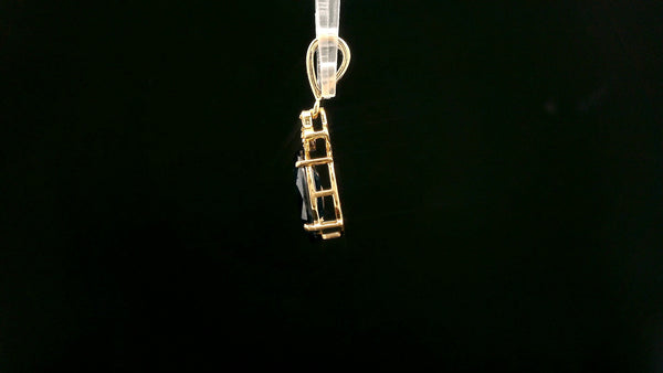 2.07 Ct Oval Mixed Cut Natural Corundum Sapphire 14K Gold Pendant