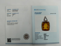 3.06 Ct Cushion Mixed Cut Natural Fire Opal 14K Gold Pendant