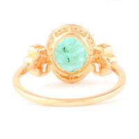 1.75 Ct Oval Mixed Cut Natural Emerald 14K Gold Ring