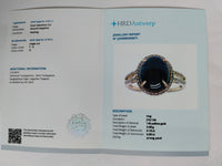 7.04 Ct Oval Cabochon Cut Natural Sapphire 14K Gold Ring