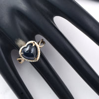 7.60 Ct Heart Cabochon Natural Sapphire 14K Gold Ring