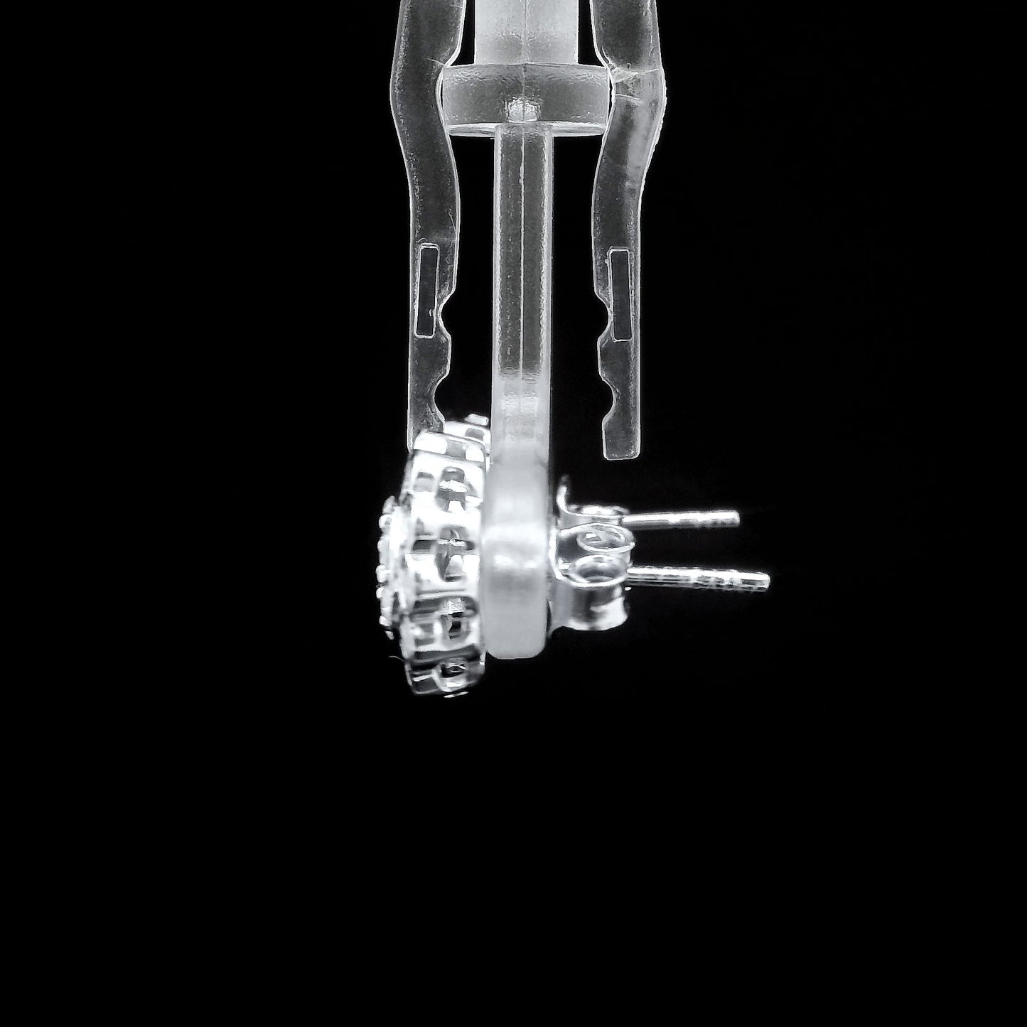 0.88 Ct Round Diamond 925 Sterling Silver Earrings