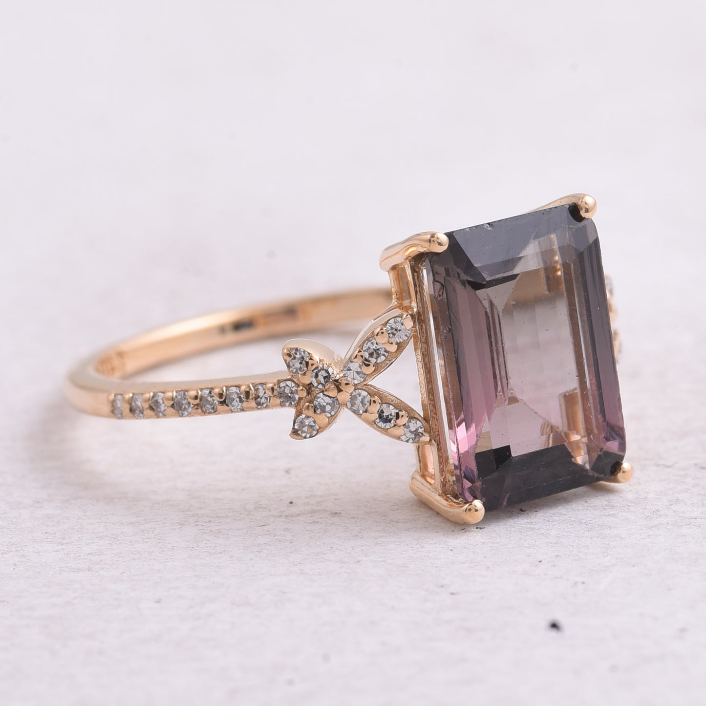 2.59 Ct Octagon Step Cut Natural Tourmaline 14K Gold Ring
