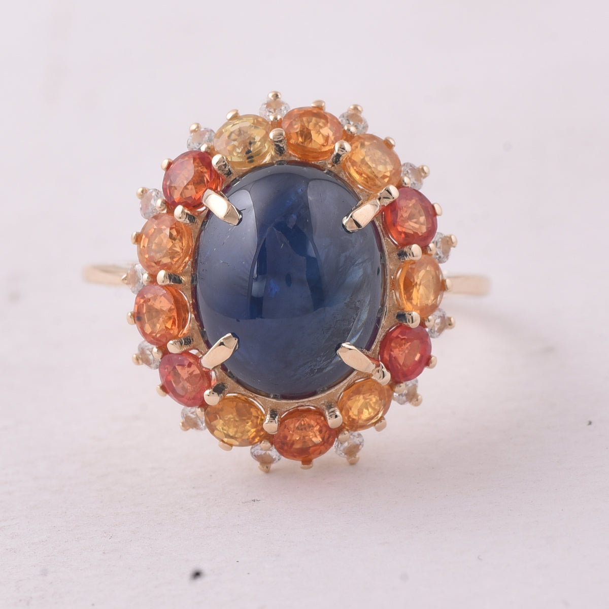 8.91 Ct Oval Sapphire 9K Gold Ring