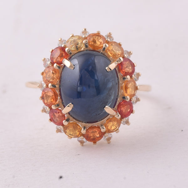 8.91 Ct Oval Sapphire 9K Gold Ring
