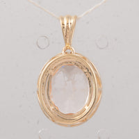 3.31 Ct Oval Morganite 9K Gold Pendant