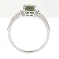 2.26 Ct Oval Mixed Cut Natural Green Sapphire 950 Platinum Ring