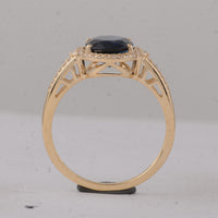 2.53 Ct Oval Sapphire 9K Gold Ring