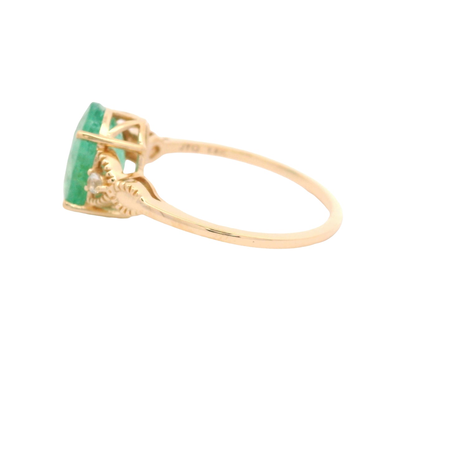 2.45 Ct Oval Emerald 14K Gold Ring