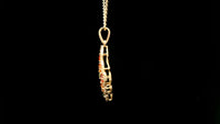 1.66 Ct Round Multi Sapphire 14K Gold Pendant