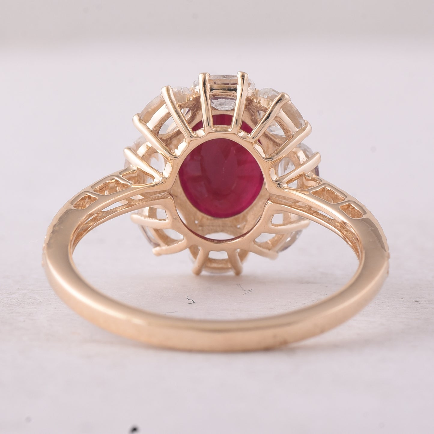 3.21 Ct Oval Ruby 9K Gold Ring