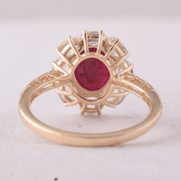 3.21 Ct Oval Ruby 9K Gold Ring