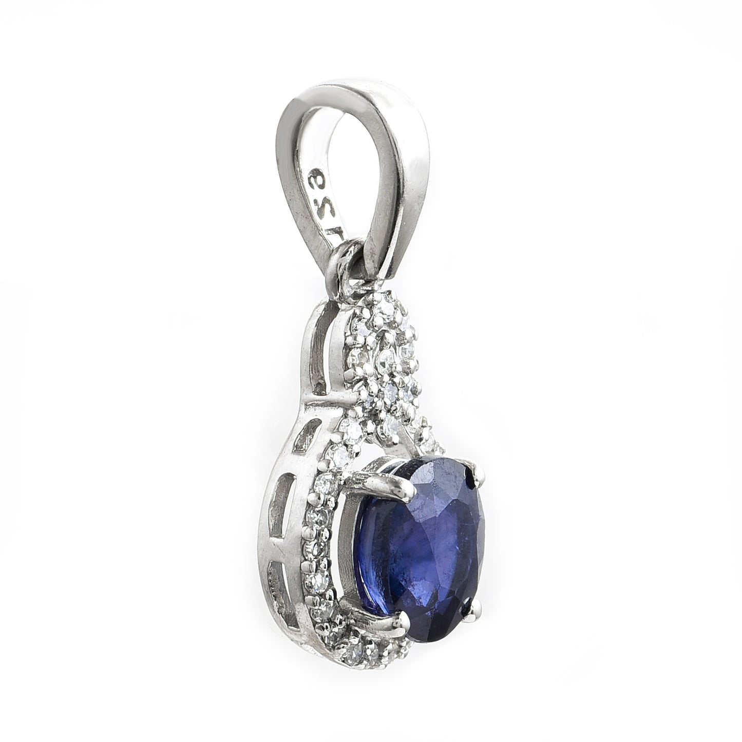 1.11 Ct Oval Sapphire 950 Platinum Pendant