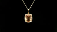 4.25 Ct Cushion Oregon Sunstone 14K Gold Pendant