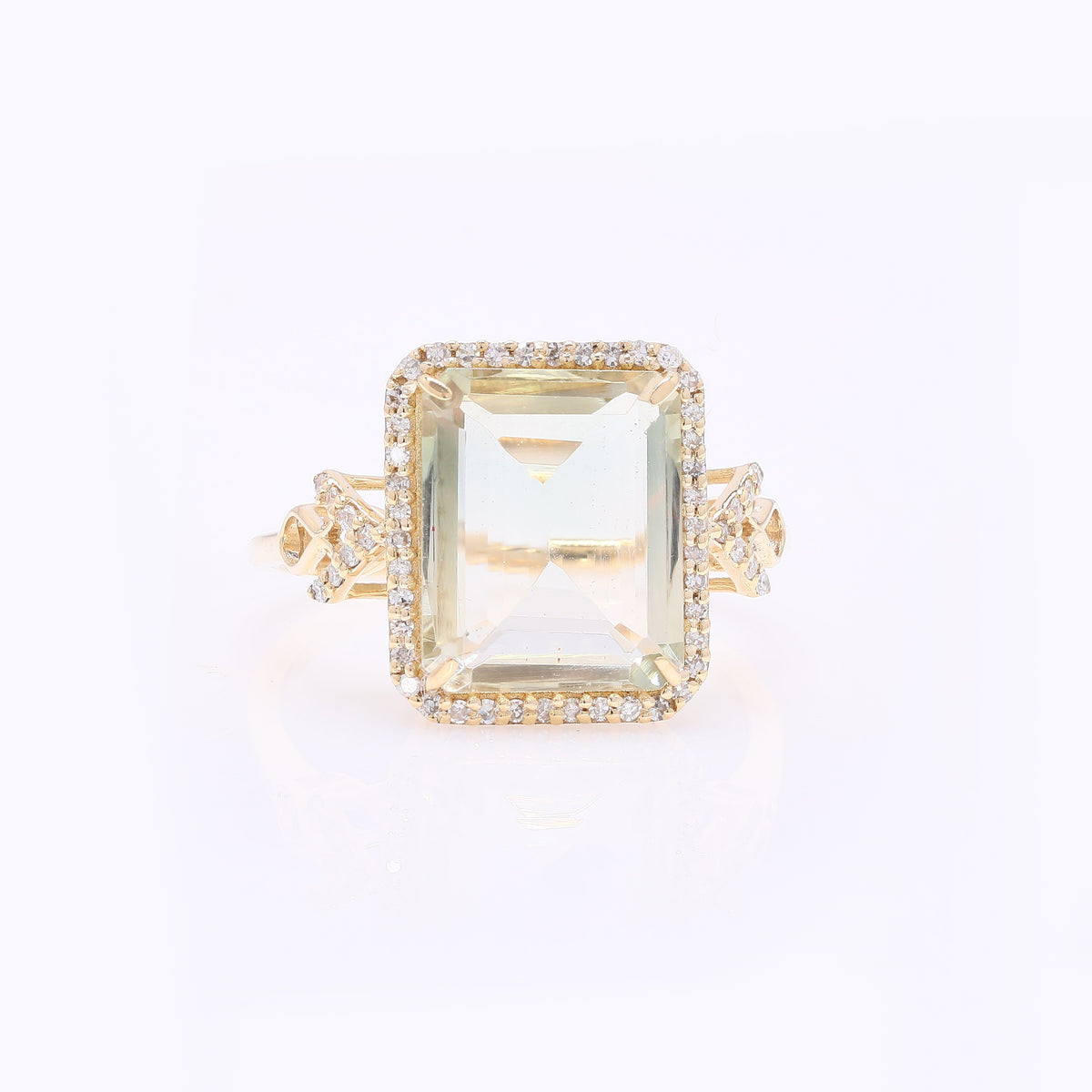 4.33 Ct Cushion Mixed Cut Natural Sunstone 14K Gold Ring