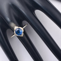 1.91 Ct Oval Mixed Cut Natural Sapphire 14K Gold Ring