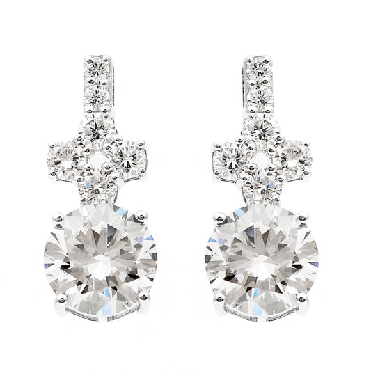 3.83 Ct Round Lab Grown Diamond 14K Gold Earrings