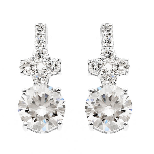 3.83 Ct Round Lab Grown Diamond 14K Gold Earrings