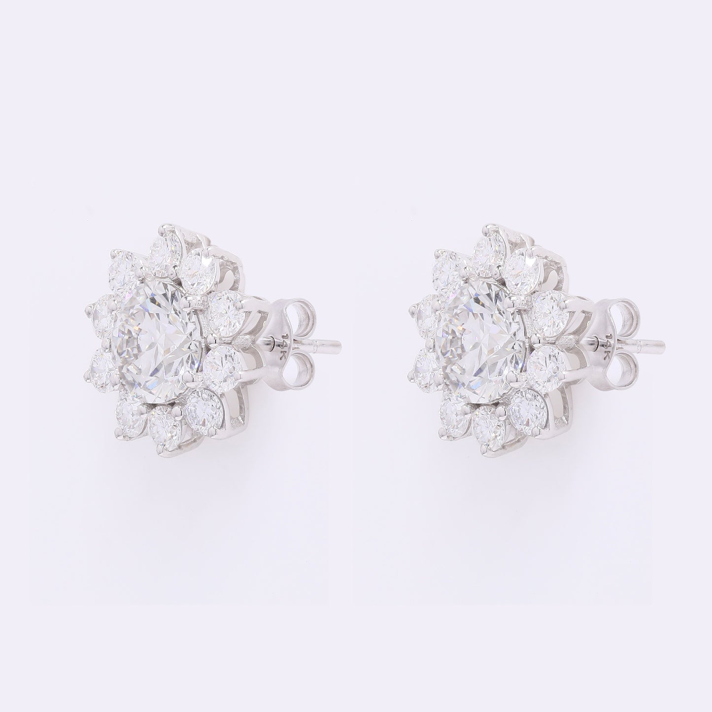 3.70 Carats Lab Grown Diamond 14K Gold Earrings