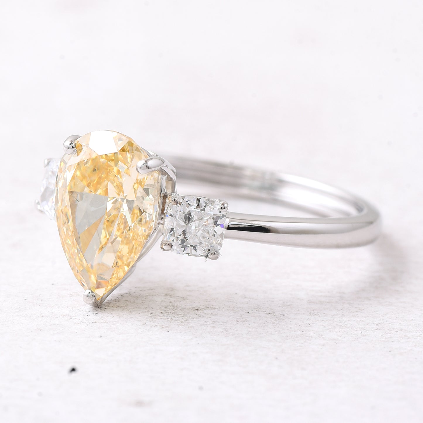 2.57 Ct Pear Lab Grown Diamond 14K Gold Ring