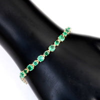 6.50 Carat Emerald 14K Gold Bracelet