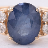 2.62 Ct Oval Natural Sapphire 14K Gold Ring