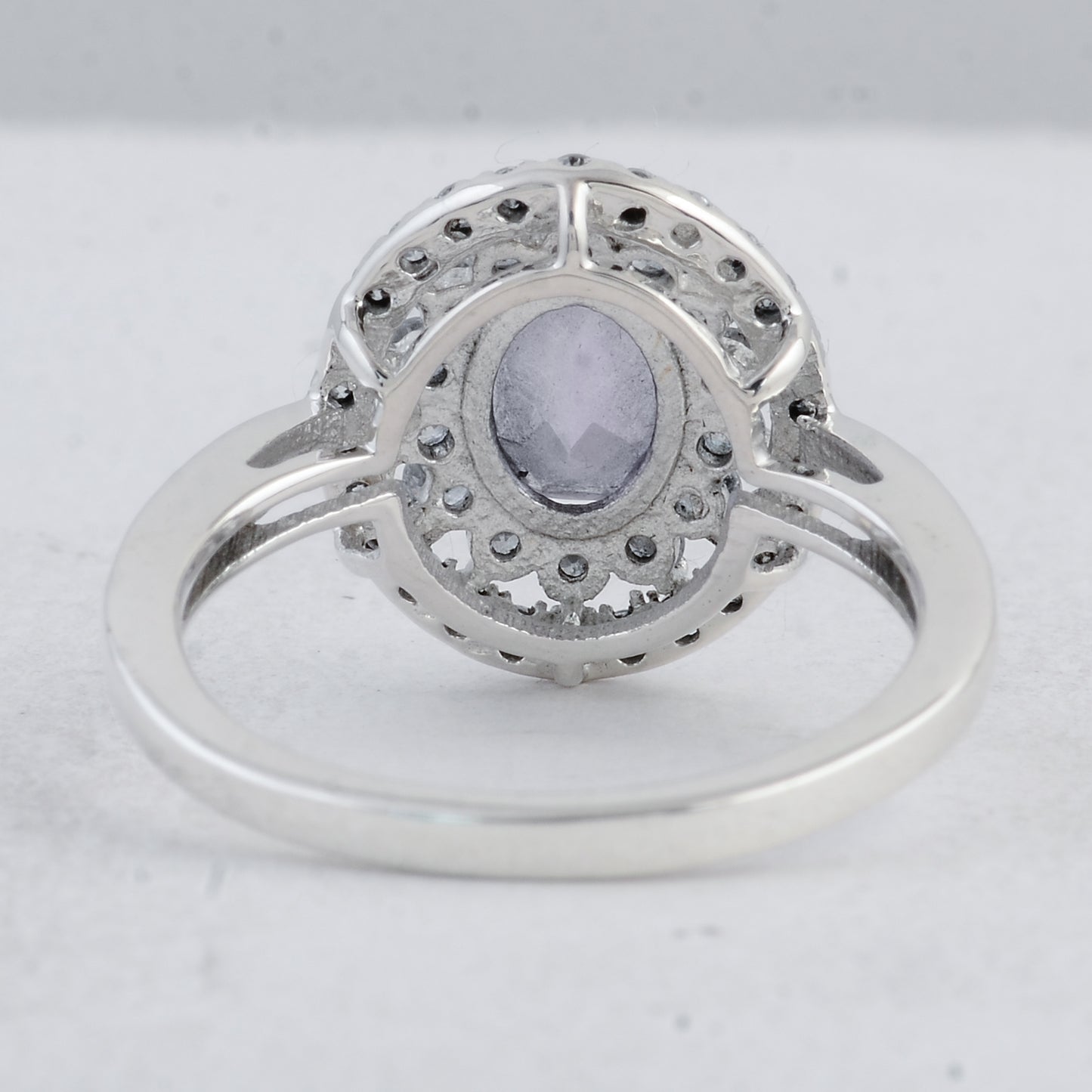 2.82 Ct Oval Amethyst, Cubic Zirconia 925 Sterling Silver Ring
