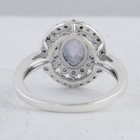 2.82 Ct Oval Amethyst, Cubic Zirconia 925 Sterling Silver Ring