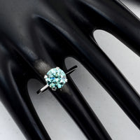 2.10 Carats Blue Lab Grown Diamond 14K Gold Ring
