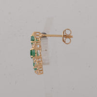 2.71 Ct Round Emerald 14K Gold Earrings