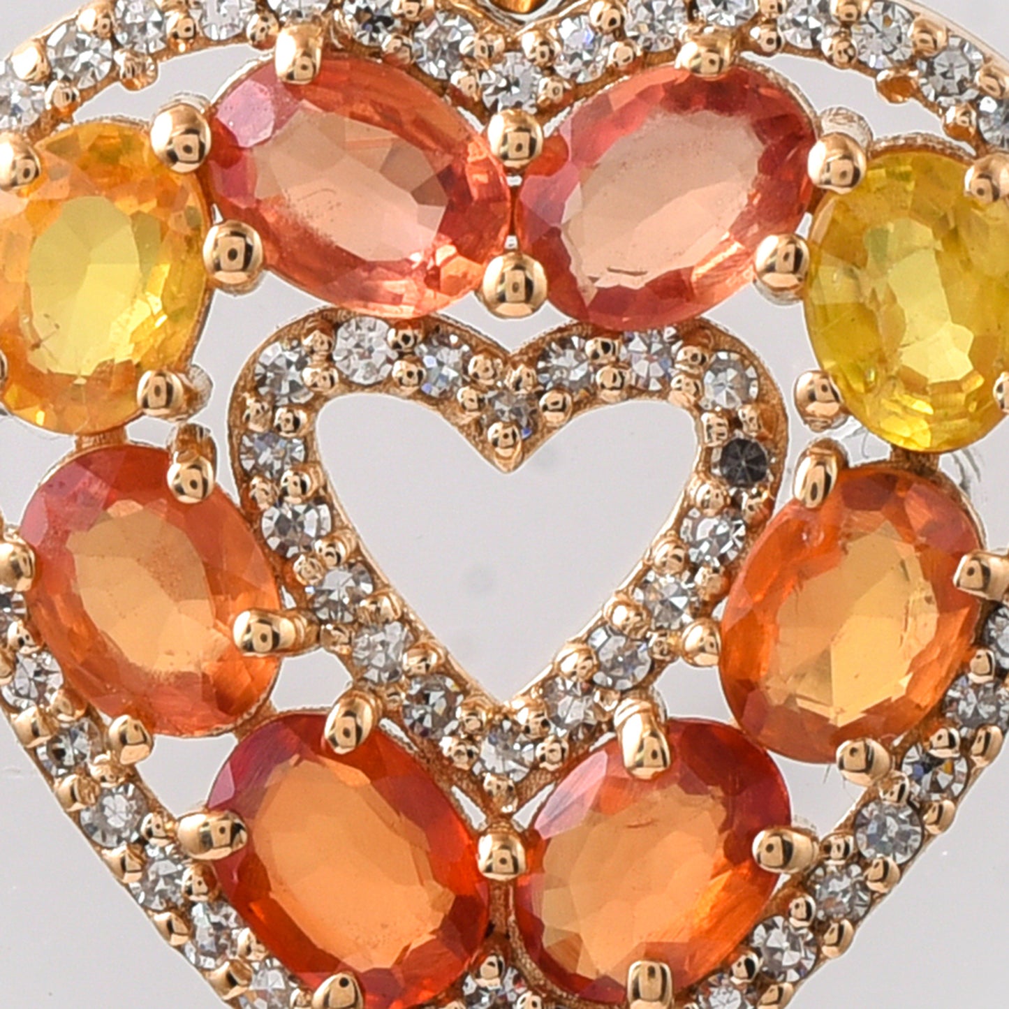 1.97 Ct Oval Multi Sapphire 14K Gold Pendant