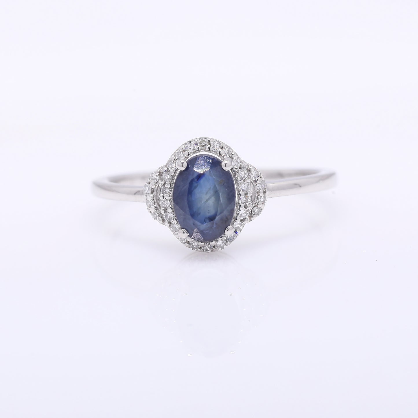 1.31 Ct Oval Mixed Cut Natural Sapphire 950 Platinum Ring
