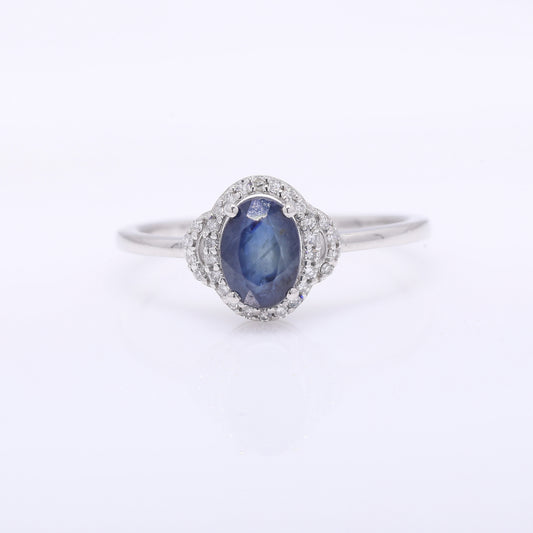 1.31 Ct Oval Mixed Cut Natural Sapphire 950 Platinum Ring