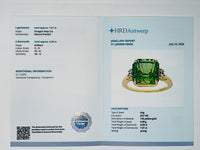 7.10 Ct Octagon Natural Peridot 14K Gold Ring