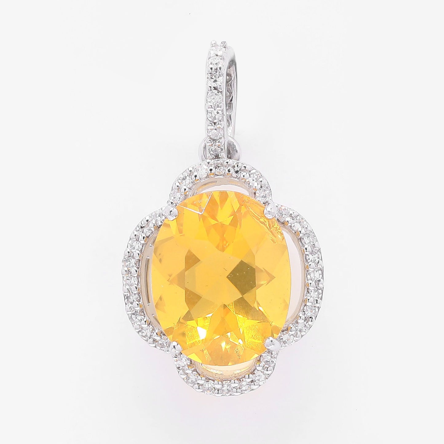 1.78 Ct Oval Mixed Cut Natural Fire Opal 950 Platinum Pendant