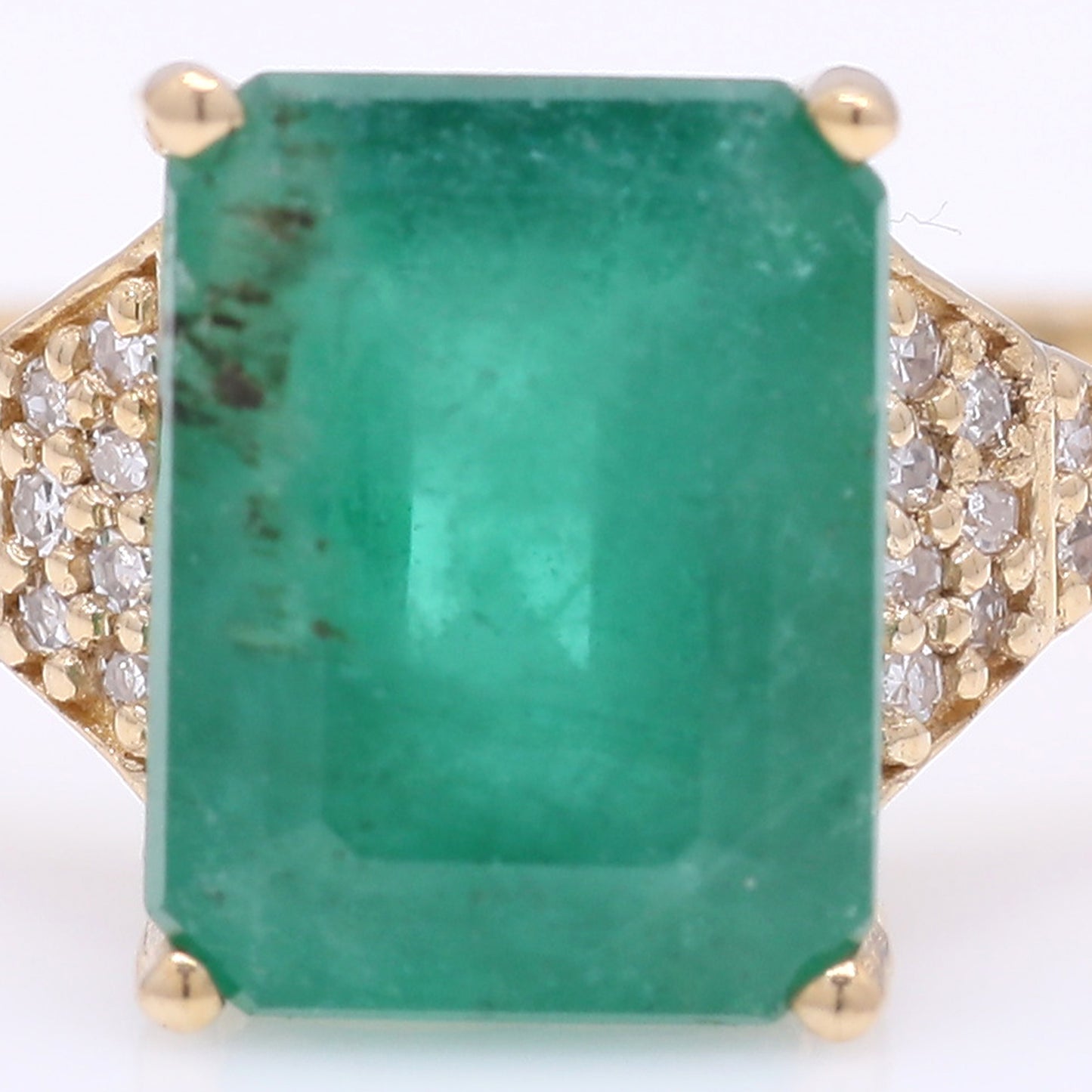 2.81 Ct Octagon Step Cut Natural Emerald 14K Gold Ring