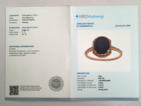 3.65 Ct Oval Mixed Cut Natural Sapphire 14K Gold Ring